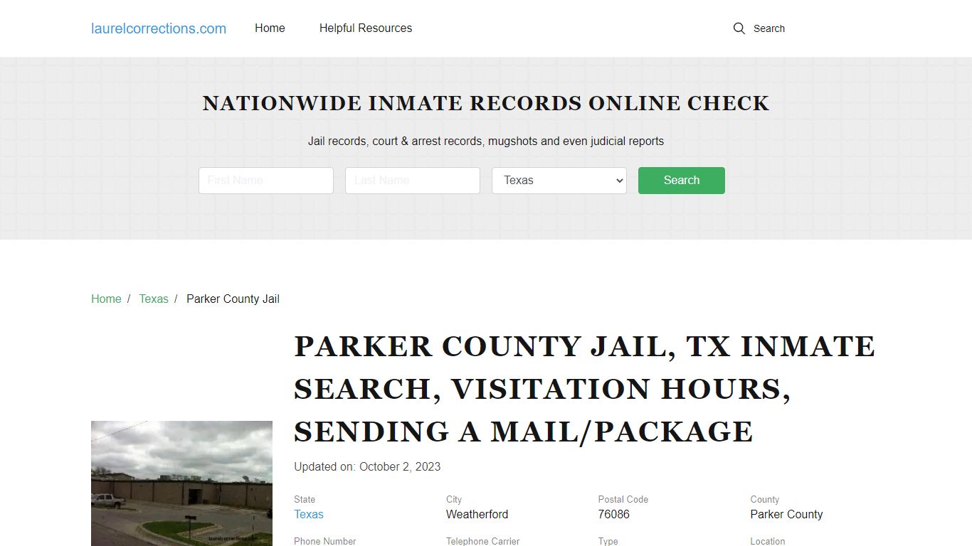 Parker County Jail, TX Inmate Search, Visitation Hours